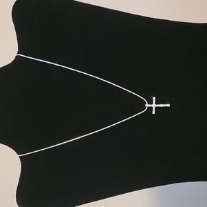 Cross Necklace on Silver Chain 16"